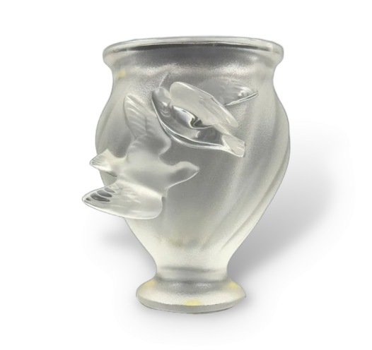 Ваза «Rosine» с двумя голубями. Хрусталь, Lalique, Франция