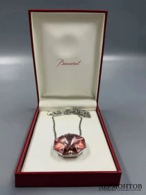 Колье с розовым кристаллом. Серебро 925 пробы, Baccarat, Франция