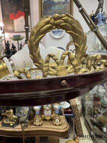 Люстра с бантами и лентами. Бронза, золочение, хрусталь, Россия, начало 20 века