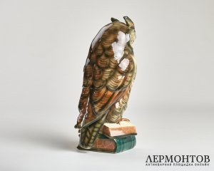 Статуэтка «Сова на книгах». Керамика, Schaefer & Vater, Германия, середина XX века