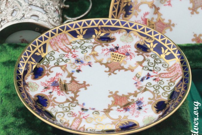 Кофейный сервиз Royal Crown Derby. Фарфор и серебро 925 пробы. Англия. Антиквариат