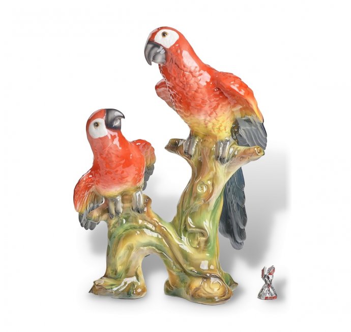 Скульптура «Попугаи ара». Керамика, Ceramiche Boxer, Италия, 1980–1990-е годы