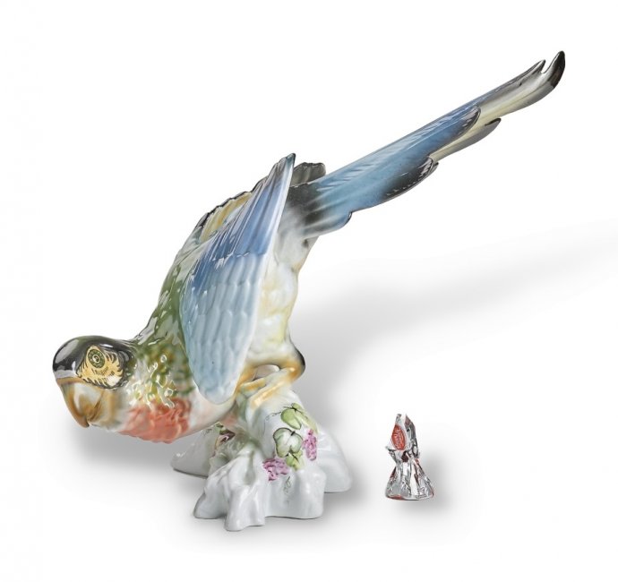 Статуэтка «Попугай ара». Фарфор, Iris, Клуж-Напока, Румыния, 1970–1980 годы