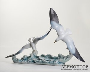 Статуэтка «Играющие чайки». Фарфор, Rosenthal, Германия, 1969 год