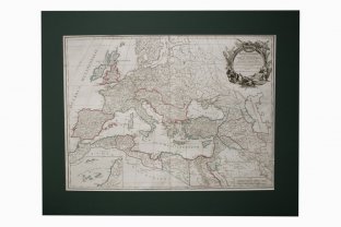 Карта. Римская империя. Запад и Восток. Жиль Робер Вогонди. Франция, XVIII век.