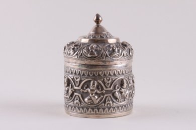 Чайница в восточном стиле. Серебро 800 пробы. Восток, кон. XIX- нач. XX вв.