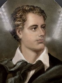 Пласт «Профиль Дж. Г. Байрона». Фаянс, роспись, Германия, конец 19 века
