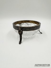 Ваза для конфет. Хрусталь, серебро 84 пробы, Россия, 1908–1917 годы
