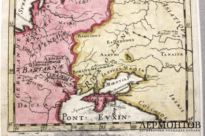 Карта территорий Сарматии Европейской. Россия, Крым. А. М. Мале. Франция, 1683 год.