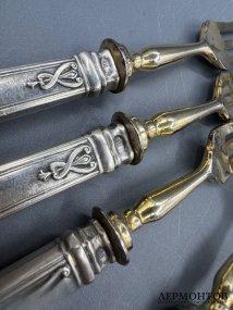 Десертный набор на 6 персон «Сфинксы». Серебро 84 пробы, братья Грачёвы, 1908–1917