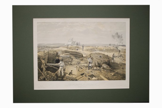 Литография Английский редан на подступах к Севастополю. Симпсон. Лондон, 1856 г.