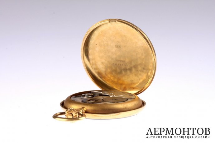 Открытые карманные часы Longines. Золото 750. Швейцария
