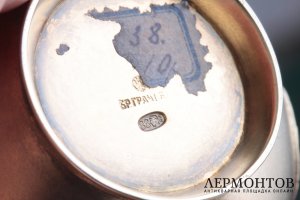 Солонка с эмалью. Братья Грачевы. Серебро 88 пробы. Российская империя