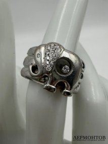 Кольцо «Happy Diamonds Elephant» с бриллиантом. Белое золото 750, Chopard, Швейцария