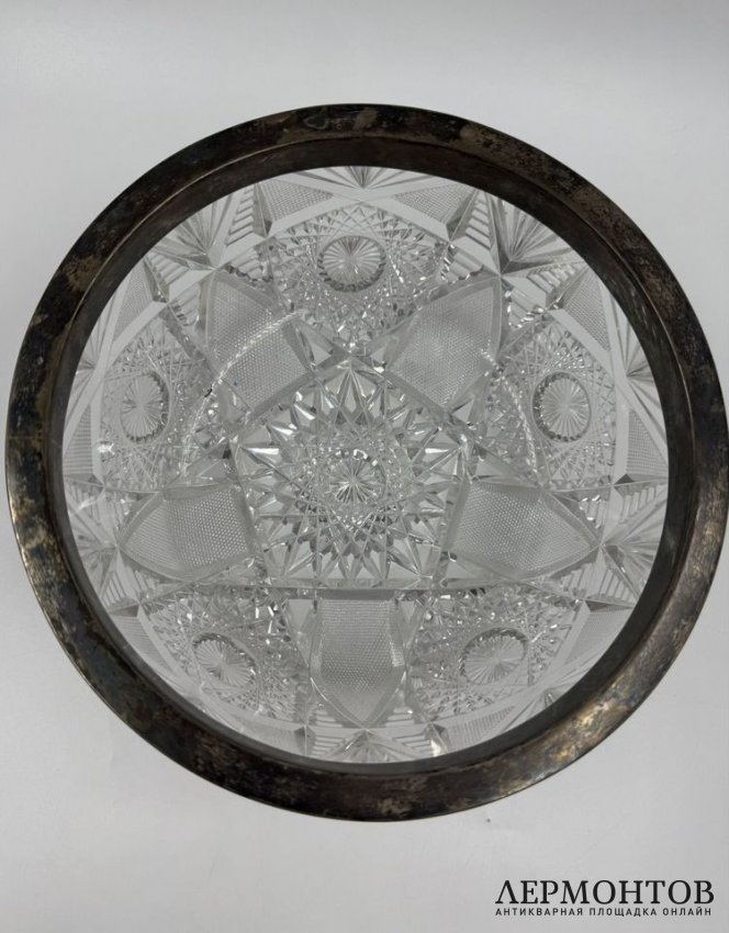 Ваза для конфет. Хрусталь, серебро 84 пробы, В. Гордон, Россия, 1908–1917 годы