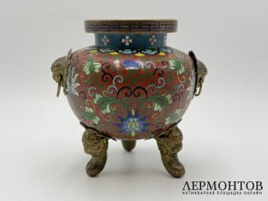 Курительница. Китай, 19 век. Эмаль клуазоне.