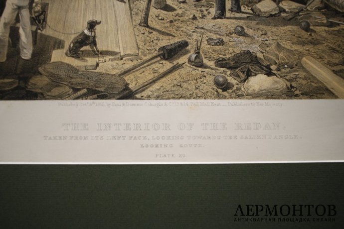 Литография Английский редан на подступах к Севастополю. Симпсон. Лондон, 1856 г.