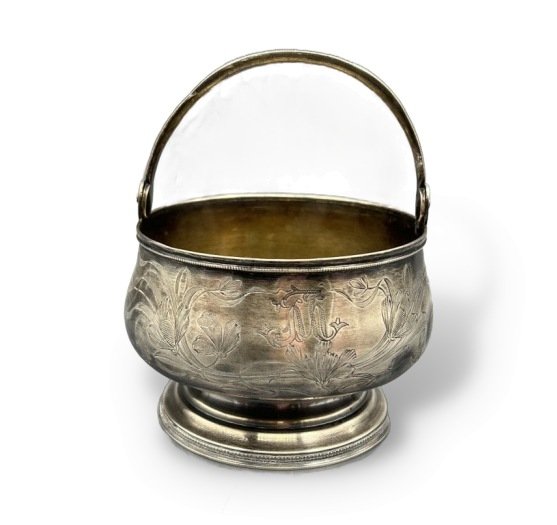 Конфетница в стиле модерн. Серебро 84 пробы, Россия, 1899–1908 годы