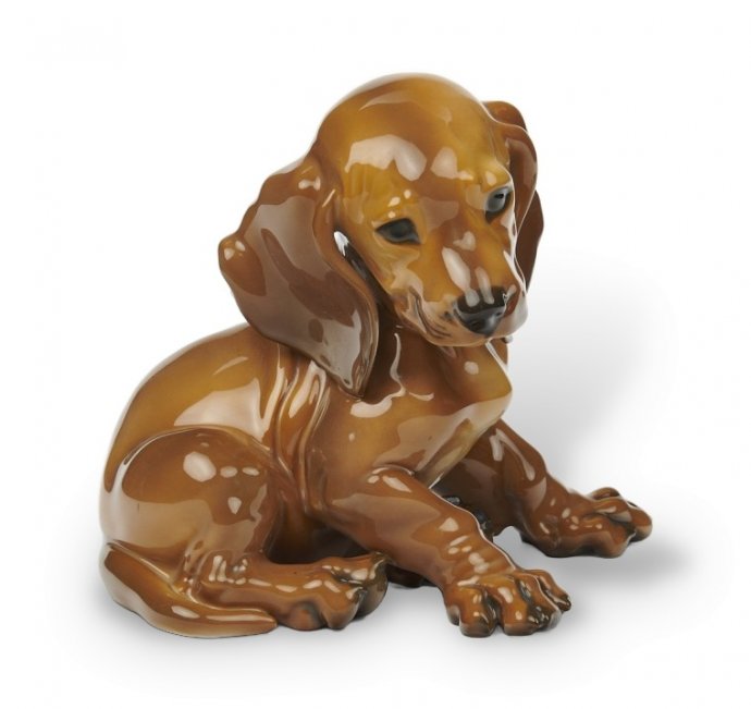 Статуэтка «Молодая такса». Фарфор, Rosenthal, Германия, 1938 год