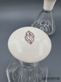 Пара флаконов с костяными крышками. Серебро 950 пробы, кость, стекло, Eusebe Callot, Франция, 2-я половина 19 века