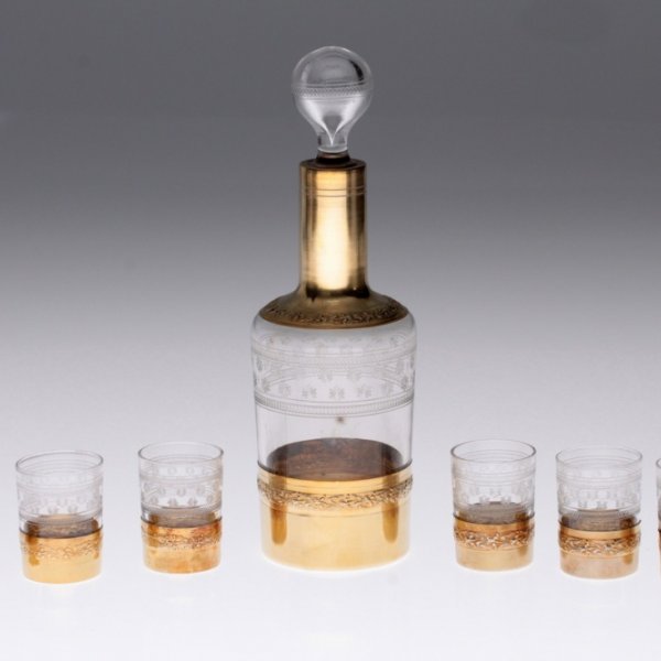 Ликерный набор Ravinet et Baccarat. Серебро 950. Франция