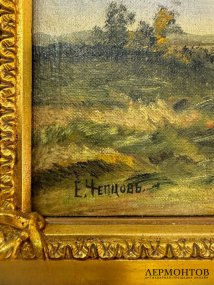 Картина «Летний пейзаж». Холст, масло, Е. Чепцов, Россия, начало 20 века