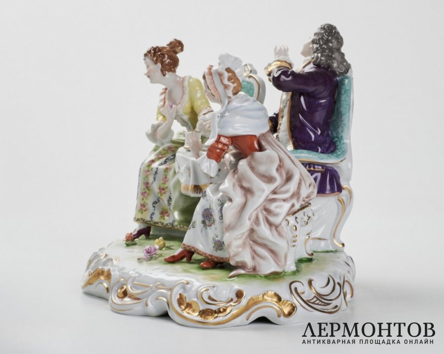 Статуэтка «Чаепитие». Фарфор, Schaubach-Kunst, Unterweißbach, Германия, 1940–1953 годы