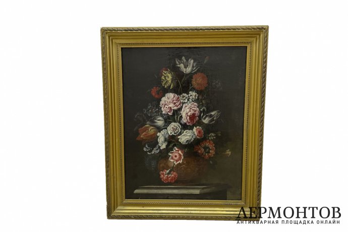 Картина Натюрморт с цветами. Голландия, 18-19 вв. Холст, масло.