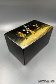 Лаковая шкатулка со сценой из сельского быта. Папье-маше, роспись, Россия, конец 19 века