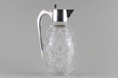Графин для вина и воды в классическом стиле. Серебро 800, хрусталь. Германия, н. XX в