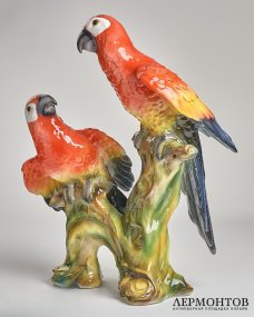 Скульптура «Попугаи ара». Керамика, Ceramiche Boxer, Италия, 1980–1990-е годы
