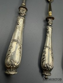 Набор сервировочных приборов. Серебро 84 пробы, сталь, Россия, 1908–1917 годы