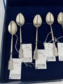Набор для чая и кофе из 15 предметов. Серебро 925, Красносельский ювелирпром, 2000-е
