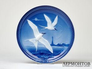Тарелка настенная «Крачки». Фарфор, Hutschenreuther, Германия, 1980 год