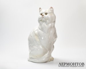 Статуэтка «Белый персидский кот». Фарфор, Hutschenreuther, Германия, 1970-е годы