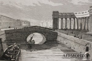 Гравюра. Казанский собор в Петербурге. 1838 г.