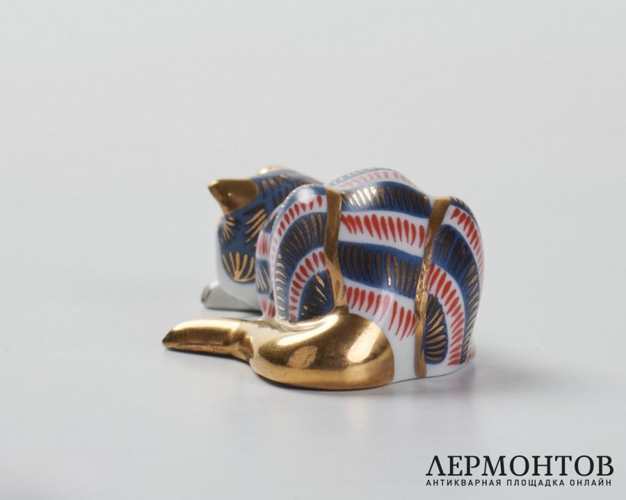 Статуэтка «Кошка лежит». Фарфор, Franklin Mint, США