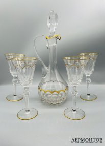 Набор для напитков: графин и 4 бокала. Хрусталь, Faberge, Франция, современная работа
