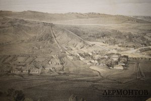 Литография. Вид на городские батареи Севастополя. Крымская война. У. Симпсон. 1856 г.