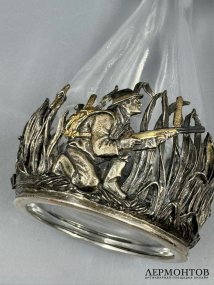 Штоф «Охота на уток». Серебро, Западная Европа, начало 20 века