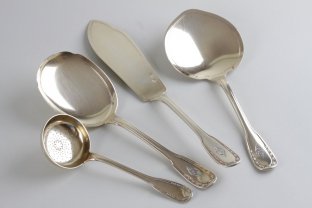 Сервировочный десертный набор. Серебро 950 пробы, золочение. Франция