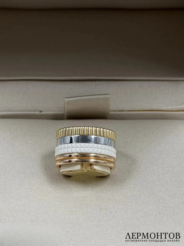 Женское кольцо «Quatre White Edition». Золото 750 пробы, керамика, Boucheron