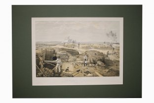 Литография Английский редан на подступах к Севастополю. Симпсон. Лондон, 1856 г.