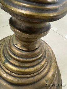 Церковный напольный подсвечник. Латунь, фирма Оловянишниковых, Россия, конец 19 века