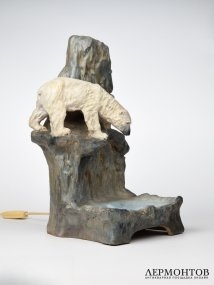Светильник «Полярный медведь». Терракота, Johann Maresch, Австрия, до 1914 года