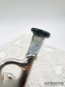 Флакон для благовоний. Серебро 925 пробы, цветное стекло, Западная Европа, начало 20 века