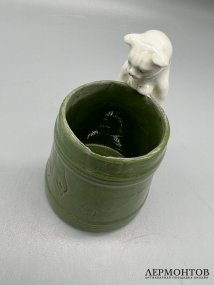 Статуэтка «Кот с бочонком». Фарфор, роспись, Германия, 20 век