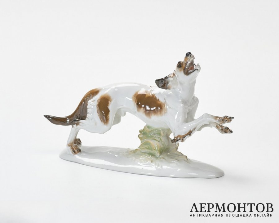 Статуэтка «Бегущая борзая». Фарфор, Rosenthal, Германия