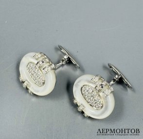 Запонки с бриллиантами. Белое золото 750 пробы, Алексей Помельников, Россия