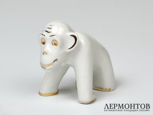 Статуэтка «Обезьяна». Фарфор, Fein Bayreuth, Германия, 1960-е годы